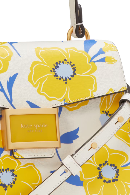 Katy Sunshine Floral Leather Top-Handle Bag